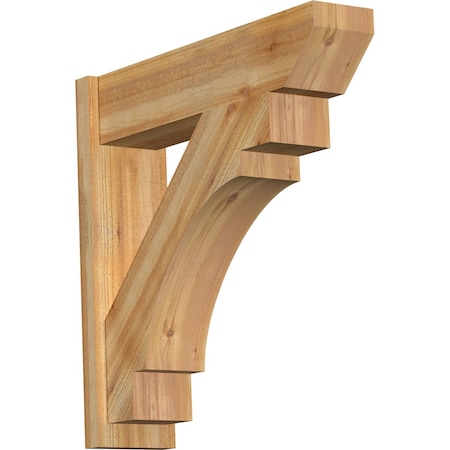 Ekena Millwork Merced Slat Rough Sawn Outlooker, Western Red Cedar, 8"W x 32"D x 32"H OUT08X32X32MRC06RWR